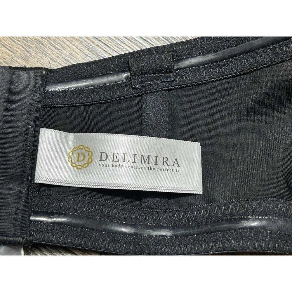 Calvena by Delimira Strapless Bra 38E Black Smooth, Non Slip, Convertible Full - Picture 7 of 10